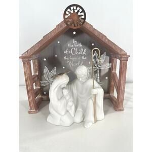 Christmas Hallmark Nativity Manger Scene Hope of the World 2 Piece Set